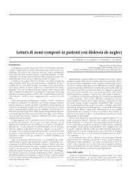 Lettura di nomi composti in pazienti con dislessia da neglect. - MediK