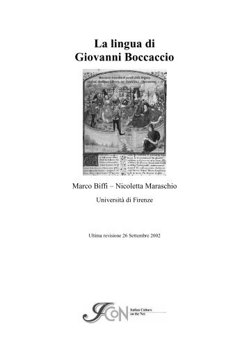 La lingua di Giovanni Boccaccio