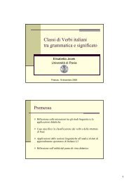 Classi di Verbi italiani tra grammatica e significato