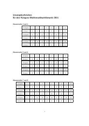 Lösungsbuchstaben für den Känguru-Mathematikwettbewerb 2011