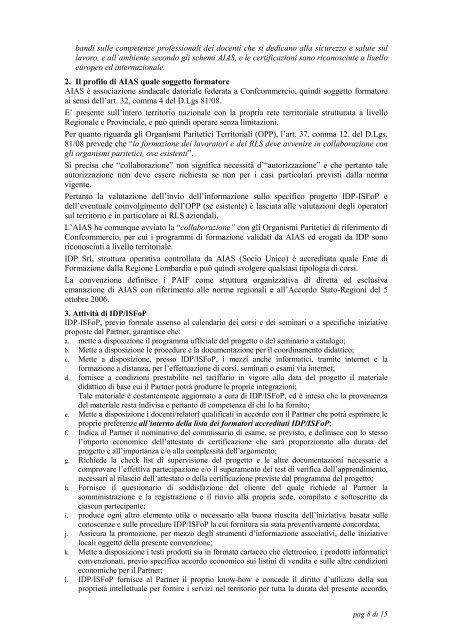 Dichiarazione d'interesse a istituire il Punto AIAS ISFoP Forma (PAIF)