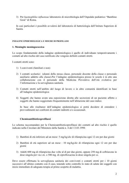 Protocollo Operativo per le meningiti batteriche ... - ASL Roma A