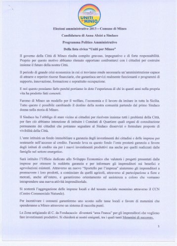 Programma elettorale lista civica - Uniti per Mineo - Albo-pretorio