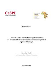I consumi della comunità senegalese in Italia e le ... - CeSPI