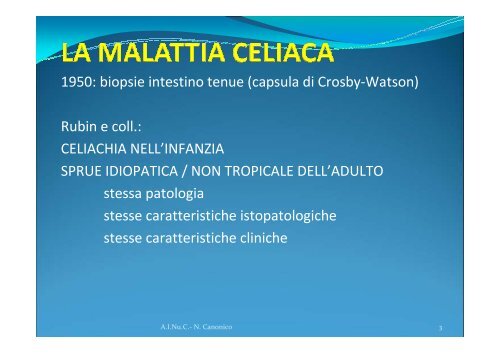 DIAGNOSI DI MALATTIA CELIACA