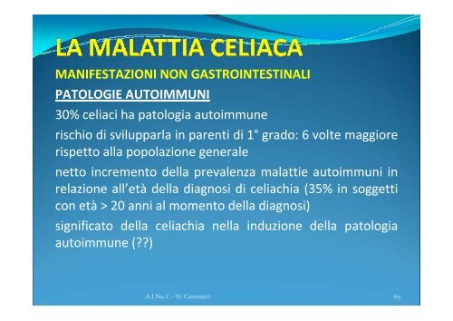 DIAGNOSI DI MALATTIA CELIACA