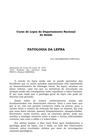 PATOLOGIA DA LEPRA