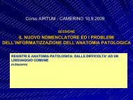 Registri e anatomia patologica:dalle difficoltà ad un linguaggio ...