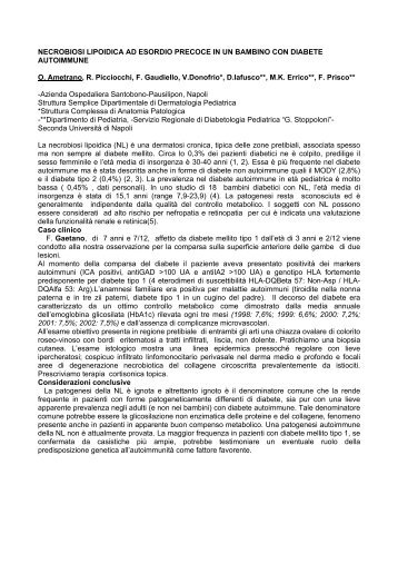 NECROBIOSI LIPOIDICA AD ESORDIO PRECOCE IN UN ...