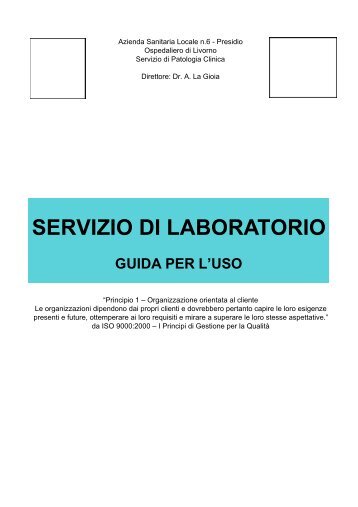 SERVIZIO DI LABORATORIO - Accademia di qualitologia