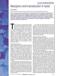 Receptors and transduction in taste