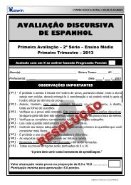 AVALIAÇÃO DISCURSIVA DE ESPANHOL - Darwin