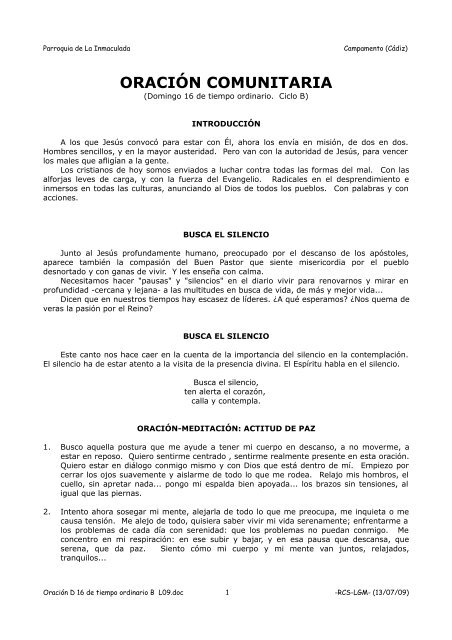 Domingo 16 de tiempo ordinario - Telefonica.net