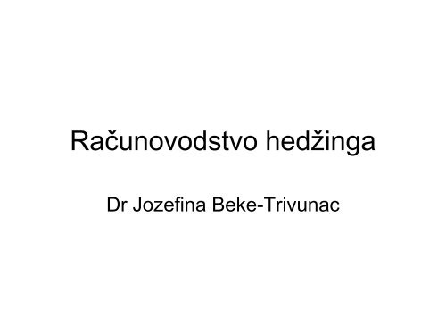 Računovodstvo hedžinga