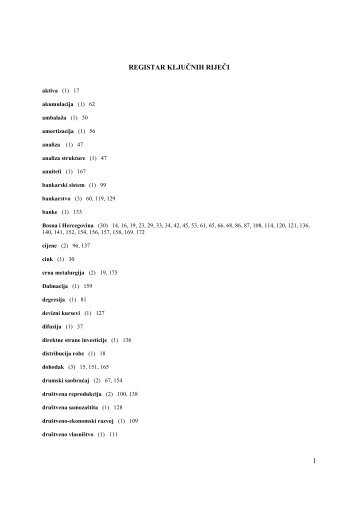 registar kljucnih rijeci