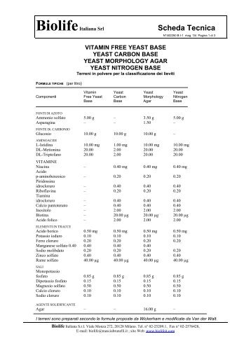 Scheda Tecnica - Biolife