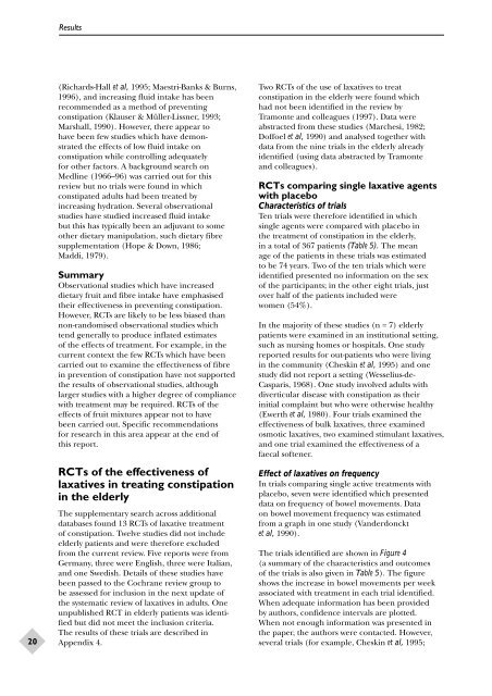 Effectiveness of Laxatives in the Elderly - NIHR Health Technology ...