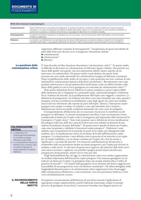 Identificazione dei criteri per le ferite infette - EWMA