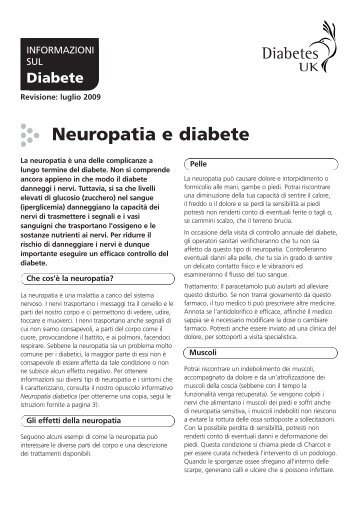 Neuropatia e diabete - Diabetes UK