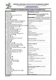 scheda di segnalazione di malattia infettiva - ASL Vallecamonica