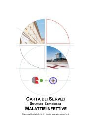 CARTA DEI SERVIZI MALATTIE INFETTIVE - Ospedali riuniti di Trieste
