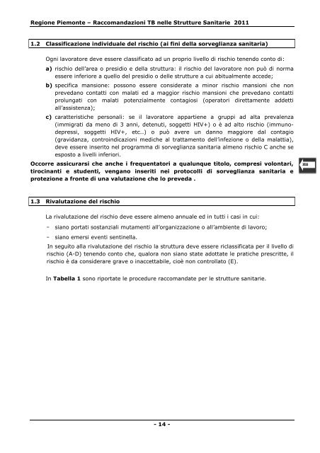 Raccomandazioni per la prevenzione della ... - igienisti on-line