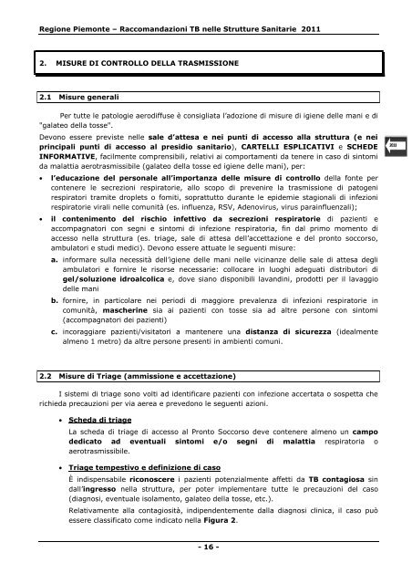 Raccomandazioni per la prevenzione della ... - igienisti on-line