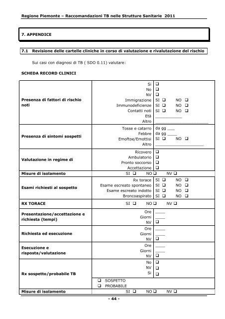 Raccomandazioni per la prevenzione della ... - igienisti on-line