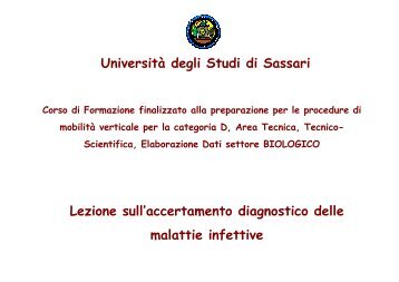 Diagnosi malattie infettive - Università degli Studi di Sassari