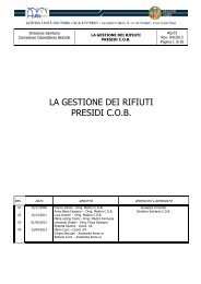 LA GESTIONE DEI RIFIUTI PRESIDI C.O.B.