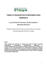 TABELLE RIASSUNTIVE DI MICROBIOLOGIA GENERALE