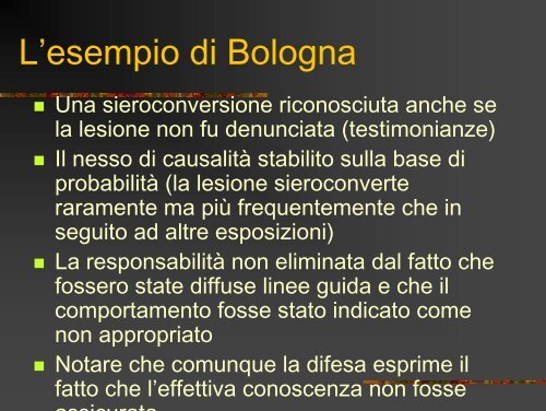 L'esempio del rischio infettivo - Azienda USL Valle d'Aosta