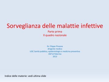 Sorveglianza delle malattie infettive parte prima - epidemiologia ...