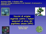 Vaccini di origine vegetale contro i tumori associati al virus del ...