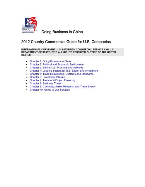 Doing Business in China - Export.gov