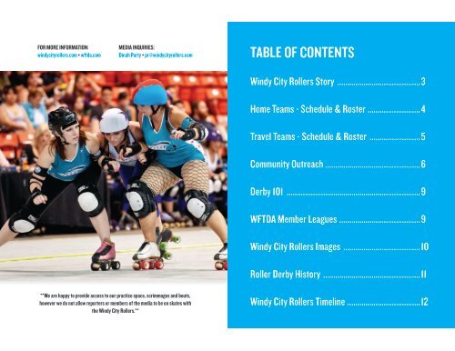 to download our Press Kit! - The Windy City Rollers