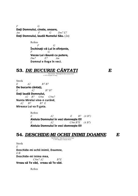 CÂNTECE DE LAUDĂ - Biserici Charismatice din Romania