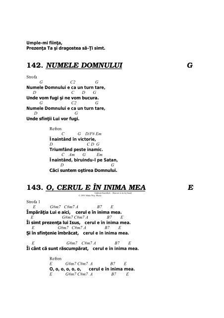 CÂNTECE DE LAUDĂ - Biserici Charismatice din Romania