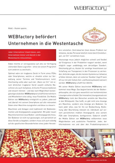 Referenzstory lesen - WEBfactory GmbH