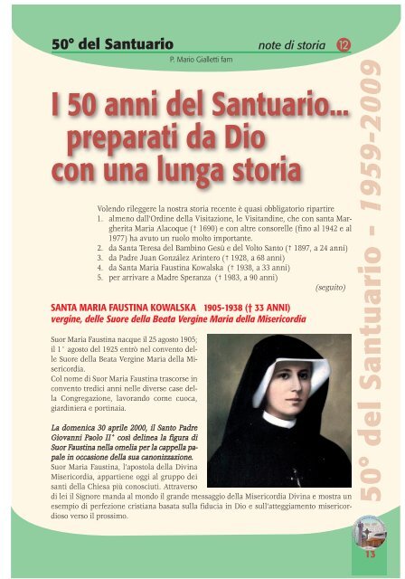 A N N O SA CE RDOTA L E - Santuario dell'Amore Misericordioso