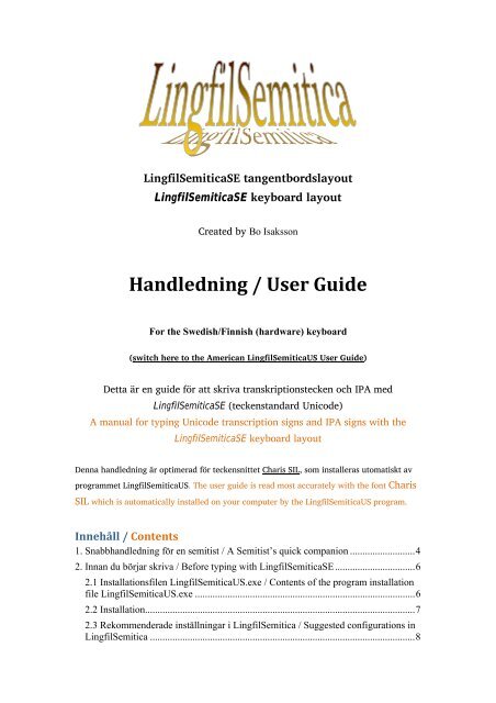 User Guide in PDF - LingfilSemitica