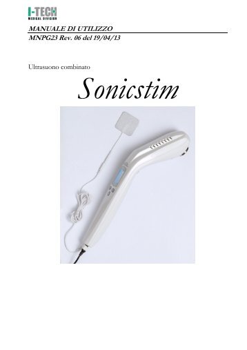 Manuale d'uso SONICSTIM (MNPG23-06) - I-Tech Medical Division