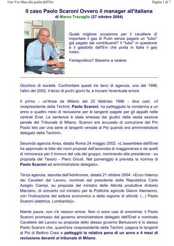 Paolo Scaroni - Comitato Natura Verde