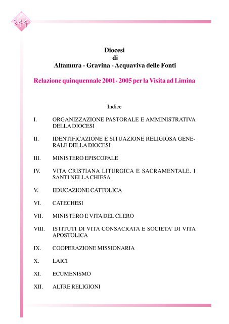 camminare insieme - Diocesi Altamura - Gravina - Acquaviva delle ...