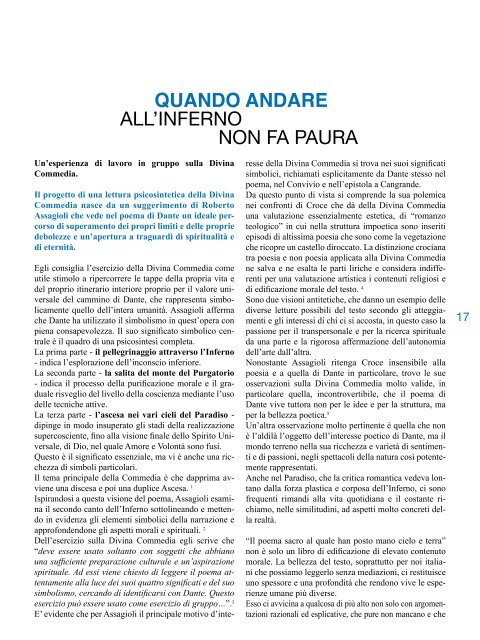 quando andare all'inferno non fa paura - Istituto di psicosintesi