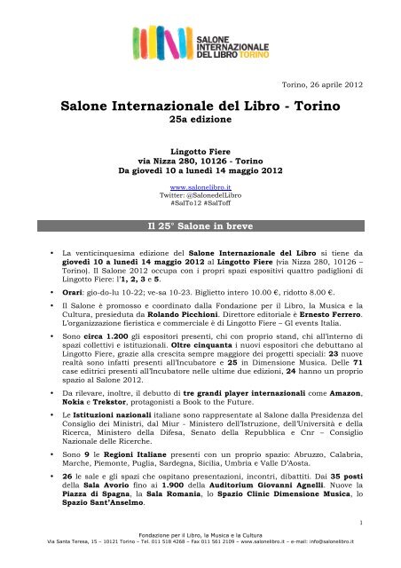 Comunicato stampa completo (.pdf) - Lingotto Fiere