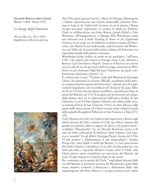 n° 3. Giuseppe Bartolomeo Chiari, La strage degli ... - Palazzo Chigi