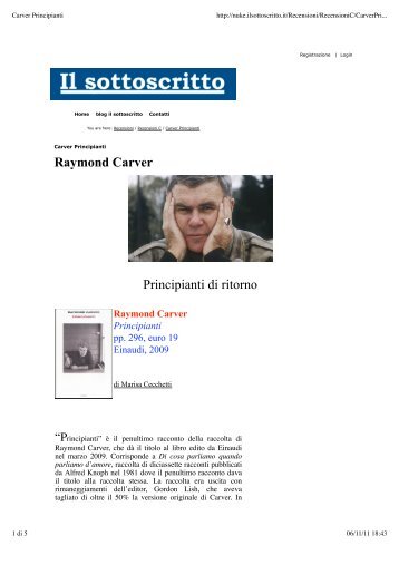 Carver Principianti