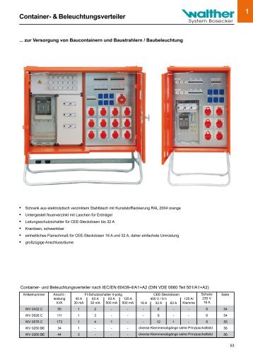 Container- & Beleuchtungsverteiler - Walther