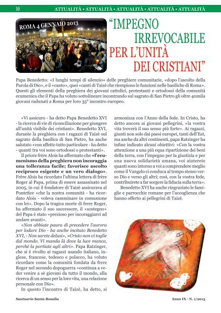 Rivista n. 1 – Marzo 2013 (Pasqua) - Santuario di Santa Rosalia